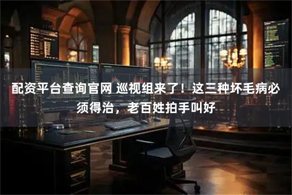 配资平台查询官网 巡视组来了！这三种坏毛病必须得治，老百姓拍手叫好